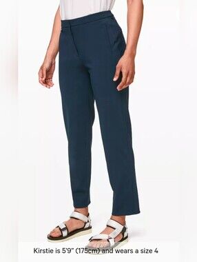 Lululemon Athletica Navy Blue Straight-Leg Trousers